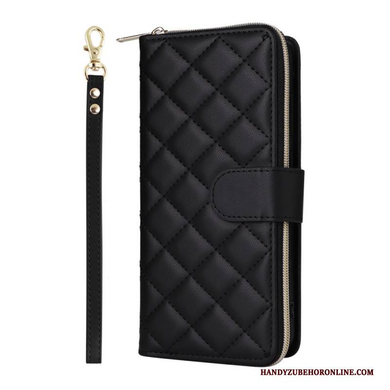 Lederhüllen Samsung Galaxy S25 Fe Handyhülle Gesteppt Mit Riemen Und Schulterriemen