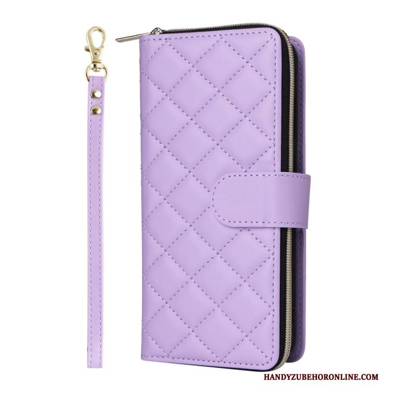 Lederhüllen Samsung Galaxy S25 Fe Handyhülle Gesteppt Mit Riemen Und Schulterriemen