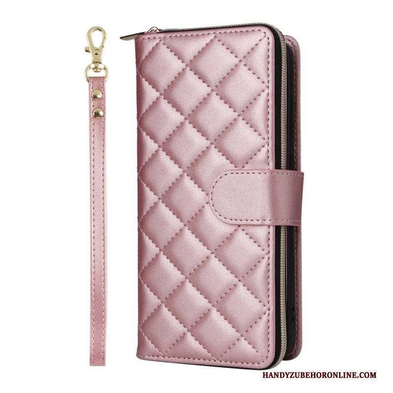 Lederhüllen Samsung Galaxy S25 Fe Handyhülle Gesteppt Mit Riemen Und Schulterriemen