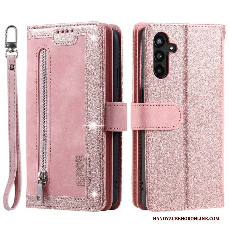 Lederhüllen Samsung Galaxy S25 Fe Handyhülle Kartenhalter Und Reißverschluss