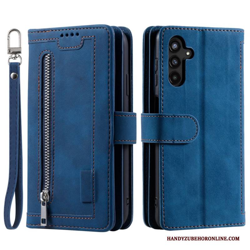 Lederhüllen Samsung Galaxy S25 Fe Handyhülle Kartenhalter Und Reißverschluss