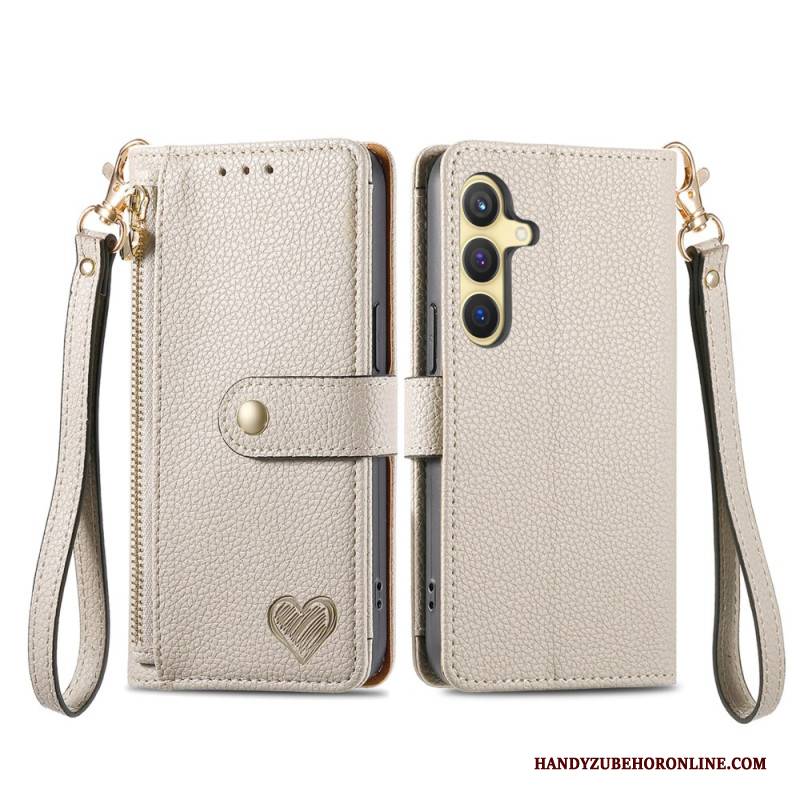 Lederhüllen Samsung Galaxy S25 Plus 5g Ledergeldbörse Mit Rfid-geschütztem Reißverschlussfach