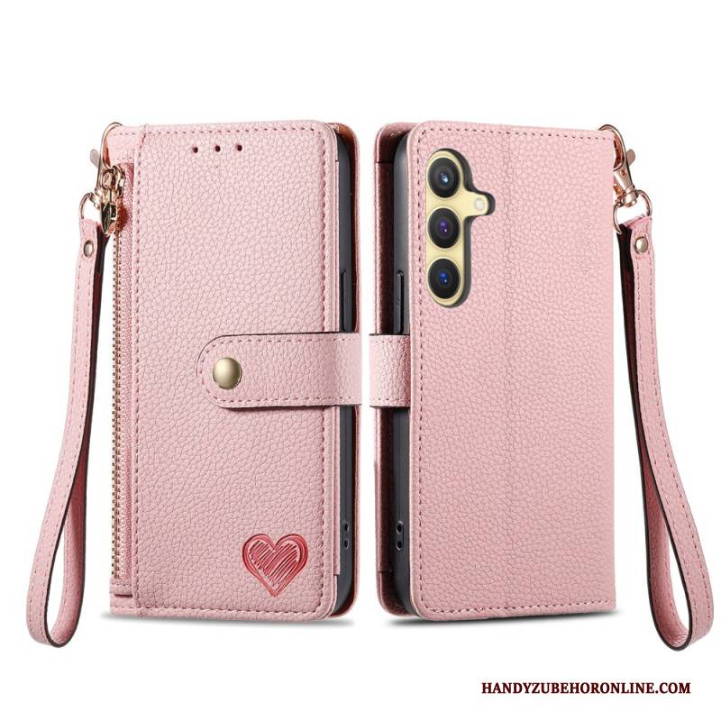 Lederhüllen Samsung Galaxy S25 Plus 5g Ledergeldbörse Mit Rfid-geschütztem Reißverschlussfach