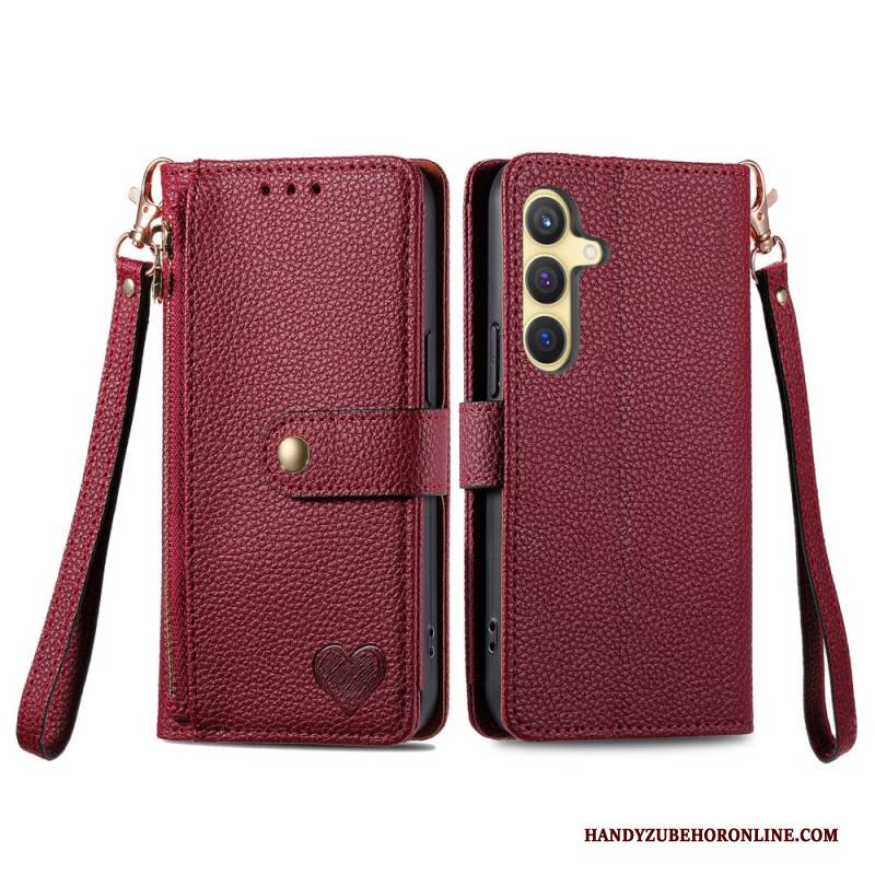 Lederhüllen Samsung Galaxy S25 Plus 5g Ledergeldbörse Mit Rfid-geschütztem Reißverschlussfach