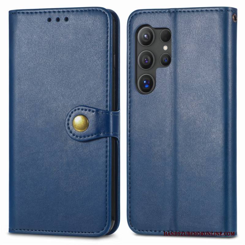 Lederhüllen Samsung Galaxy S25 Ultra 5g Goldener Verschluss