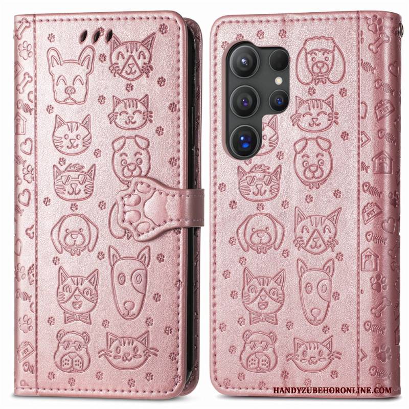 Lederhüllen Samsung Galaxy S25 Ultra 5g Handyhülle Geldbörse Mit Tiermotiven