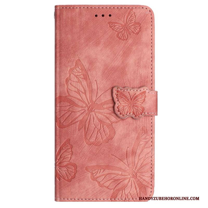 Lederhüllen Samsung Galaxy S25 Ultra 5g Handyhülle Schmetterlinge In Wildlederoptik