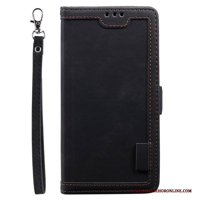 Lederhüllen Samsung Galaxy S25 Ultra 5g Handyhülle Zweifarbige Rfid-blockiergeldbörse In Wildlederoptik