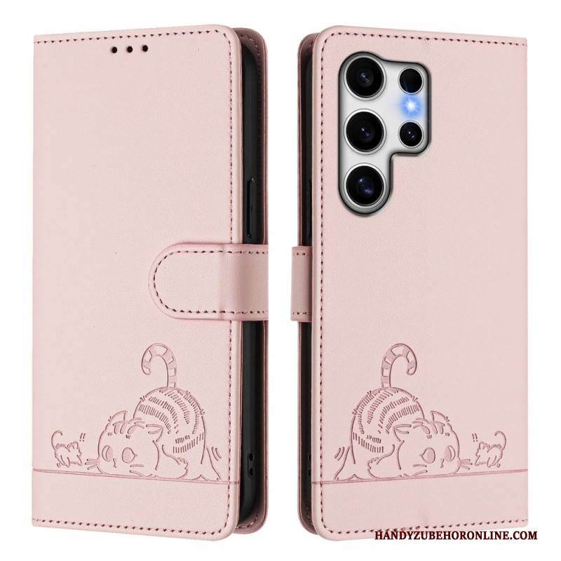 Lederhüllen Samsung Galaxy S25 Ultra 5g Katzenmotiv
