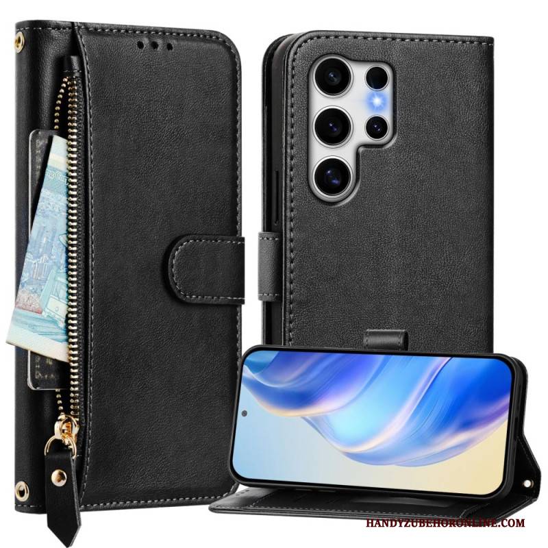 Lederhüllen Samsung Galaxy S25 Ultra 5g Münzgeldbörse Mit Ständer