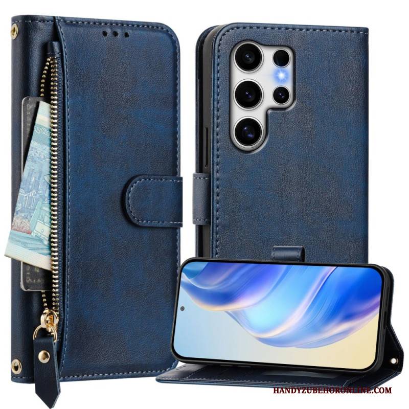 Lederhüllen Samsung Galaxy S25 Ultra 5g Münzgeldbörse Mit Ständer