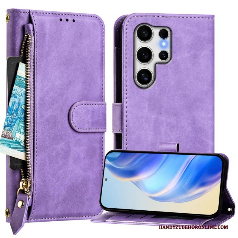 Lederhüllen Samsung Galaxy S25 Ultra 5g Münzgeldbörse Mit Ständer