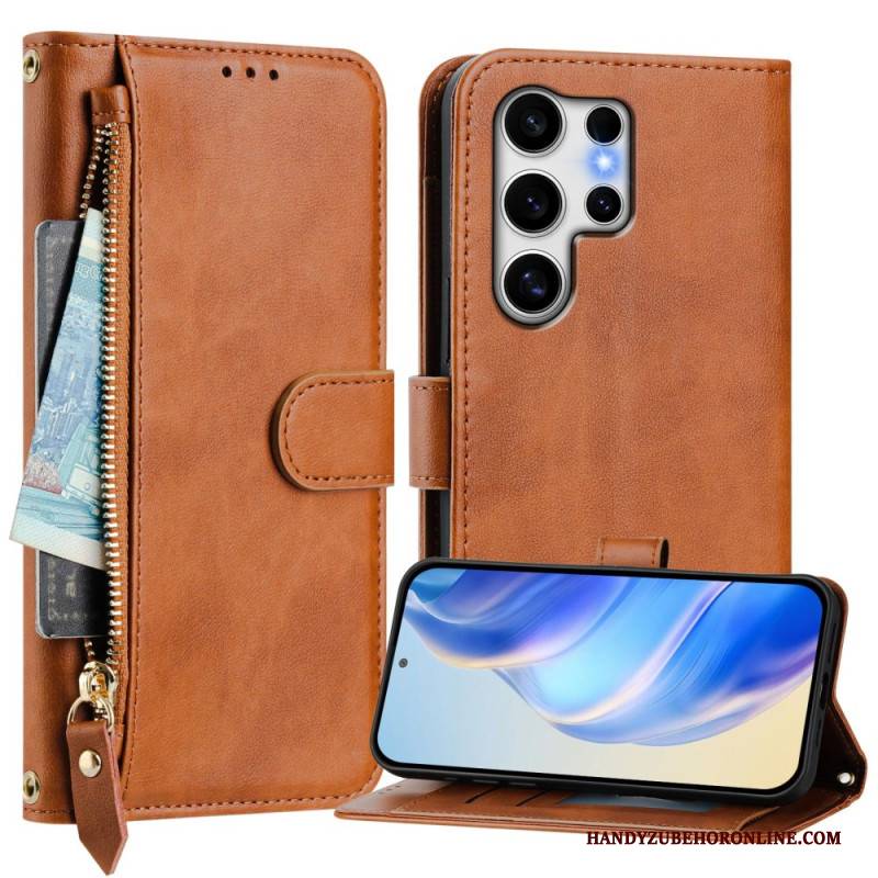 Lederhüllen Samsung Galaxy S25 Ultra 5g Münzgeldbörse Mit Ständer