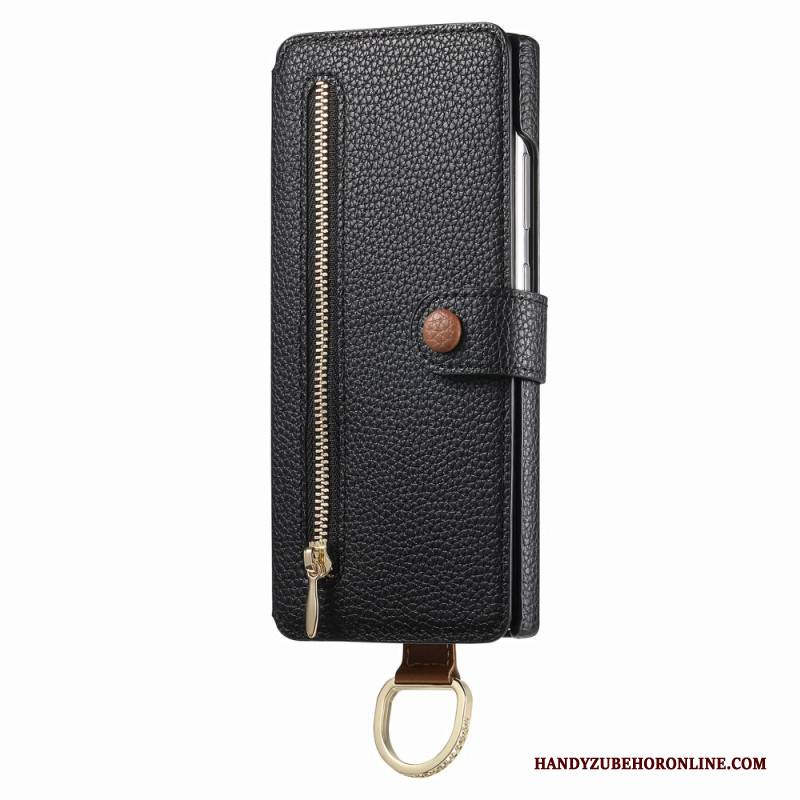 Lederhüllen Samsung Galaxy S25 Ultra 5g Rfid-geschützte Geldbörse Mit Tasche Und Ringhalter