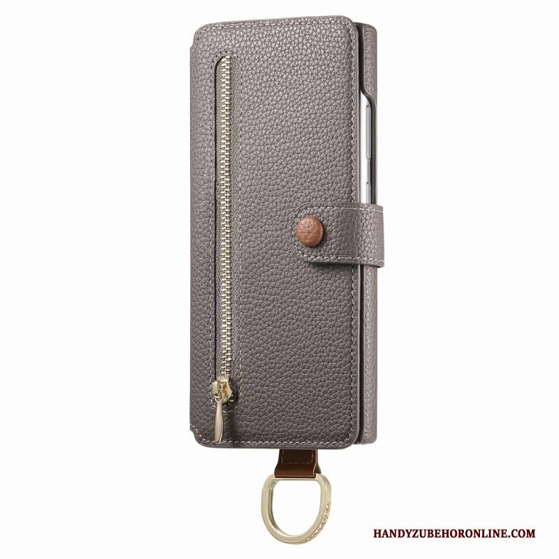 Lederhüllen Samsung Galaxy S25 Ultra 5g Rfid-geschützte Geldbörse Mit Tasche Und Ringhalter