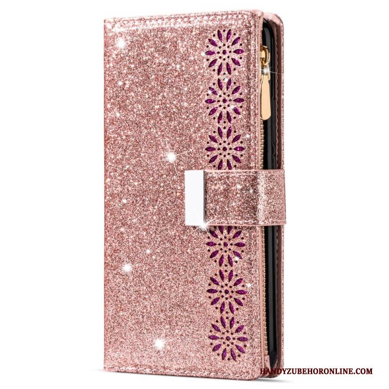 Lederhüllen Samsung Galaxy S26 Handyhülle Pailletten-geldbörse