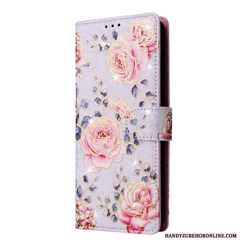 Lederhüllen Samsung Galaxy S26 Handyhülle Rfid-blockierendes Blumenmuster