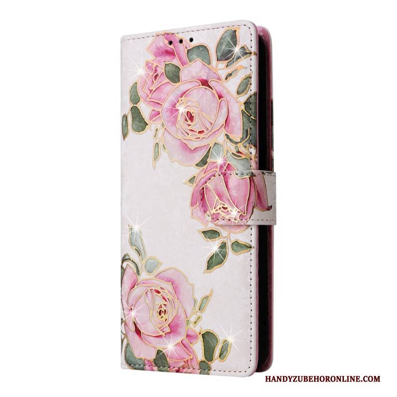 Lederhüllen Samsung Galaxy S26 Plus Handyhülle Blumenmuster