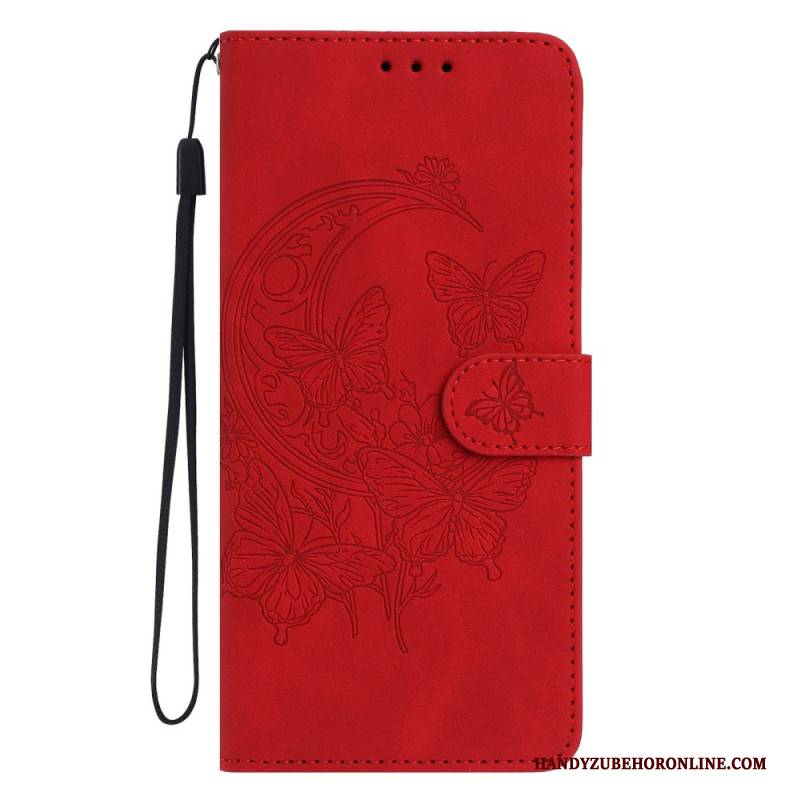 Lederhüllen Samsung Galaxy S26 Plus Handyhülle Schmetterlings- Und Blumenmotiv