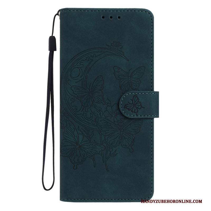 Lederhüllen Samsung Galaxy S26 Plus Handyhülle Schmetterlings- Und Blumenmotiv