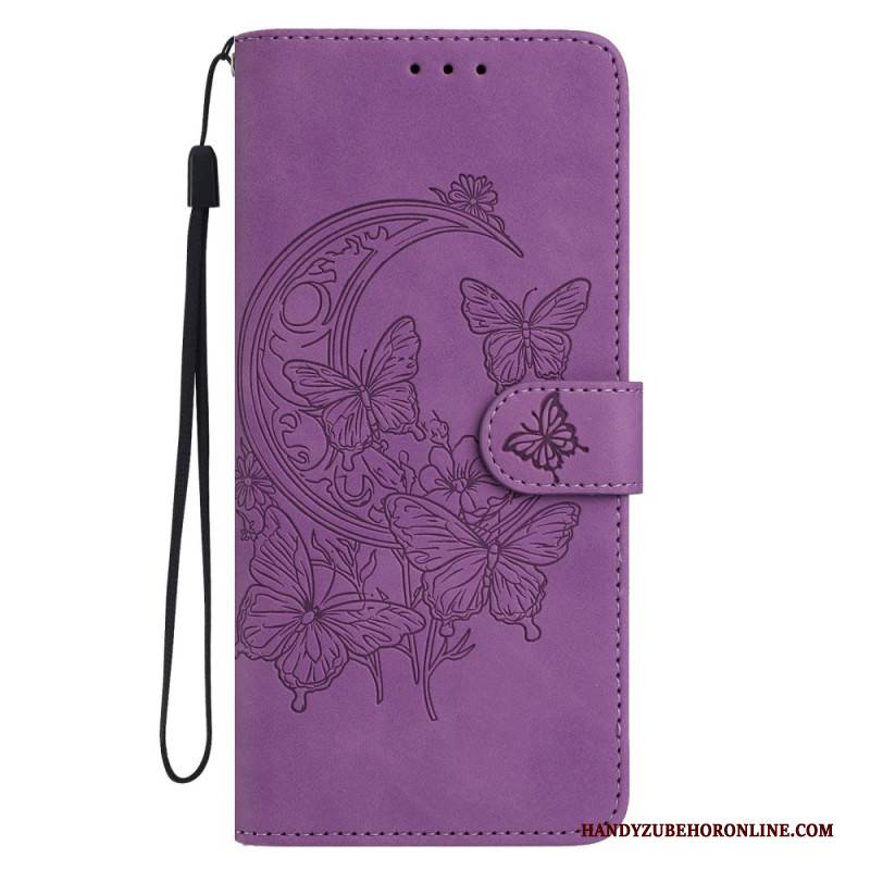 Lederhüllen Samsung Galaxy S26 Plus Handyhülle Schmetterlings- Und Blumenmotiv
