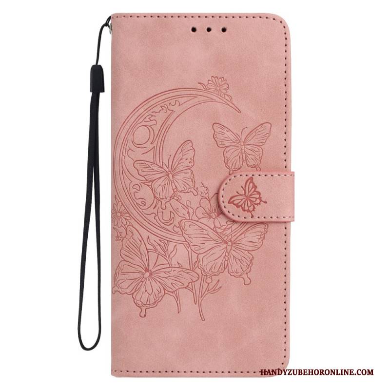 Lederhüllen Samsung Galaxy S26 Plus Handyhülle Schmetterlings- Und Blumenmotiv