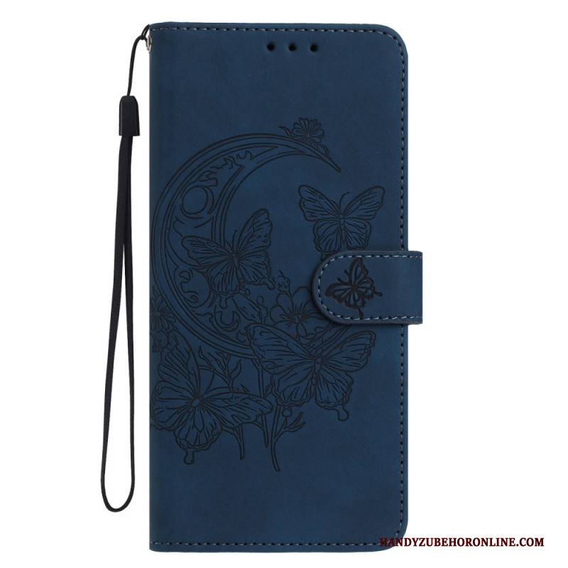 Lederhüllen Samsung Galaxy S26 Plus Handyhülle Schmetterlings- Und Blumenmotiv