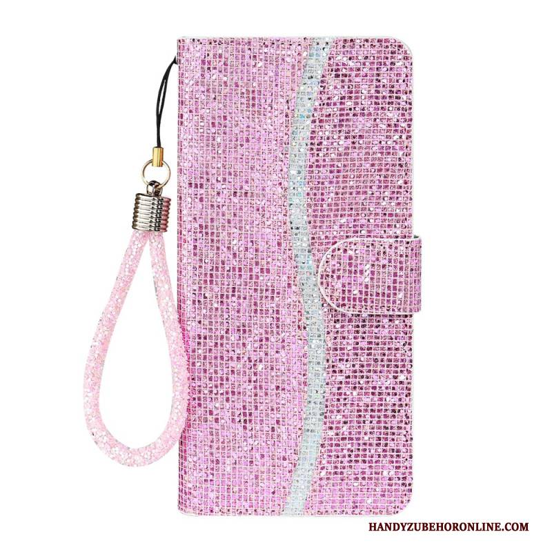 Lederhüllen Samsung Galaxy S26 S-förmiges Design Mit Pailletten