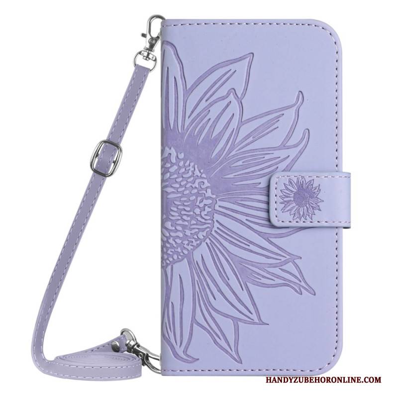 Lederhüllen Samsung Galaxy S26 Ultra Schultertasche Mit Sonnenblumenmuster