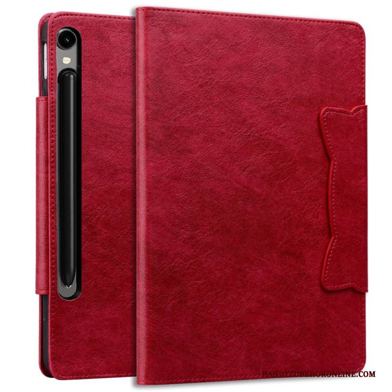 Lederhüllen Samsung Galaxy Tab S10 Fe Plus Katzenverschluss