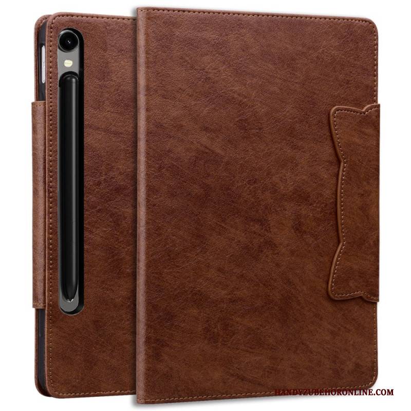 Lederhüllen Samsung Galaxy Tab S10 Fe Plus Katzenverschluss