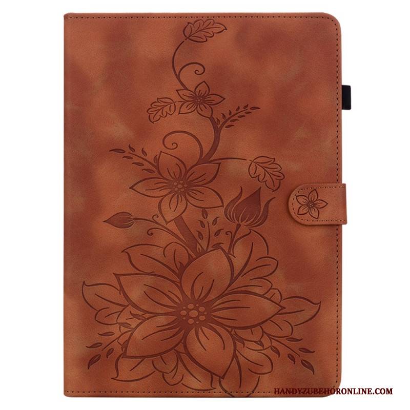 Lederhüllen Samsung Galaxy Tab S10 Plus Handyhülle Lilie