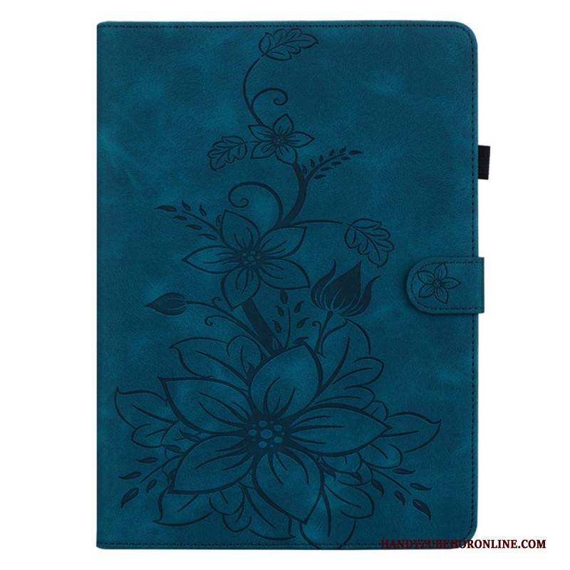 Lederhüllen Samsung Galaxy Tab S11 Handyhülle Blumenmuster In Wildlederoptik