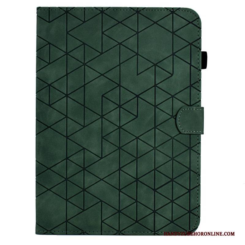 Lederhüllen Samsung Galaxy Tab S11 Handyhülle Geometrisches Muster In Wildlederoptik