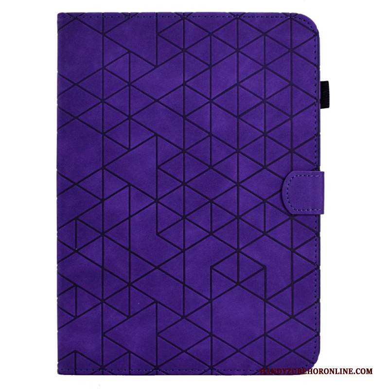 Lederhüllen Samsung Galaxy Tab S11 Handyhülle Geometrisches Muster In Wildlederoptik