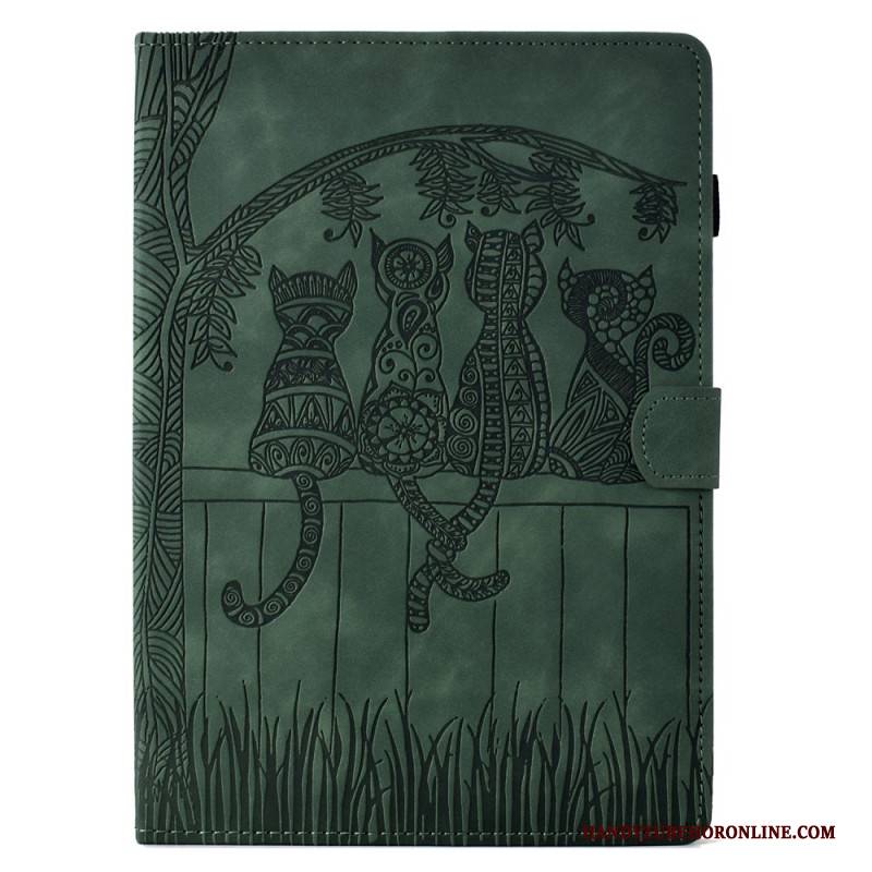 Lederhüllen Samsung Galaxy Tab S11 Handyhülle Katzenmotiv In Wildlederoptik