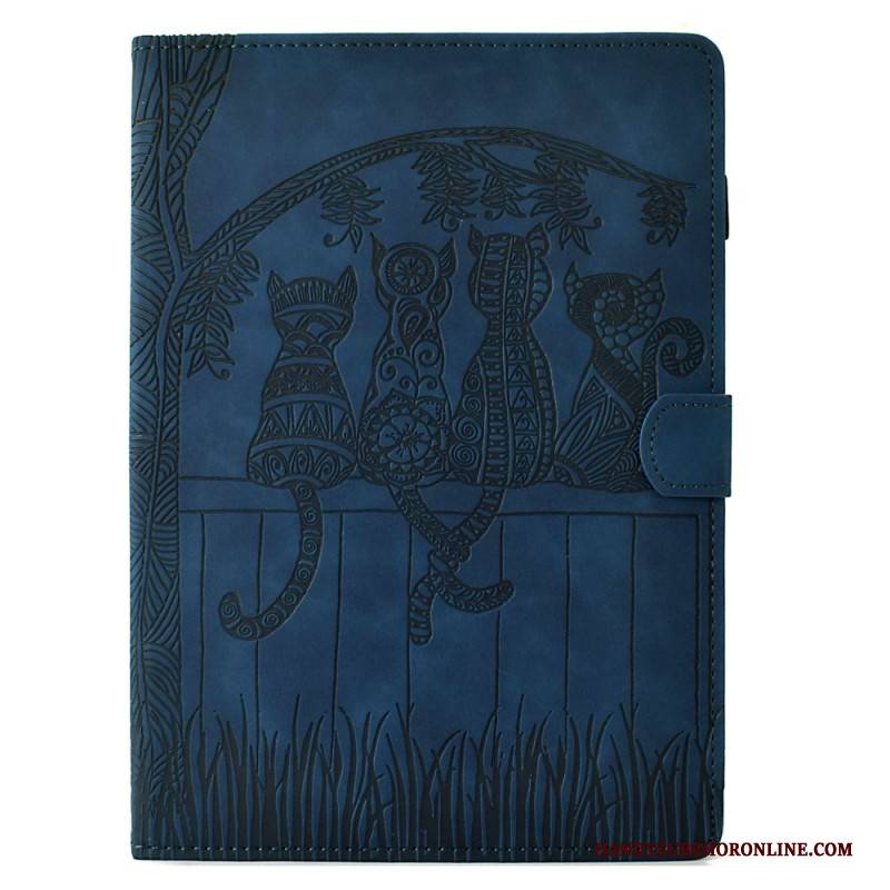 Lederhüllen Samsung Galaxy Tab S11 Handyhülle Katzenmotiv In Wildlederoptik