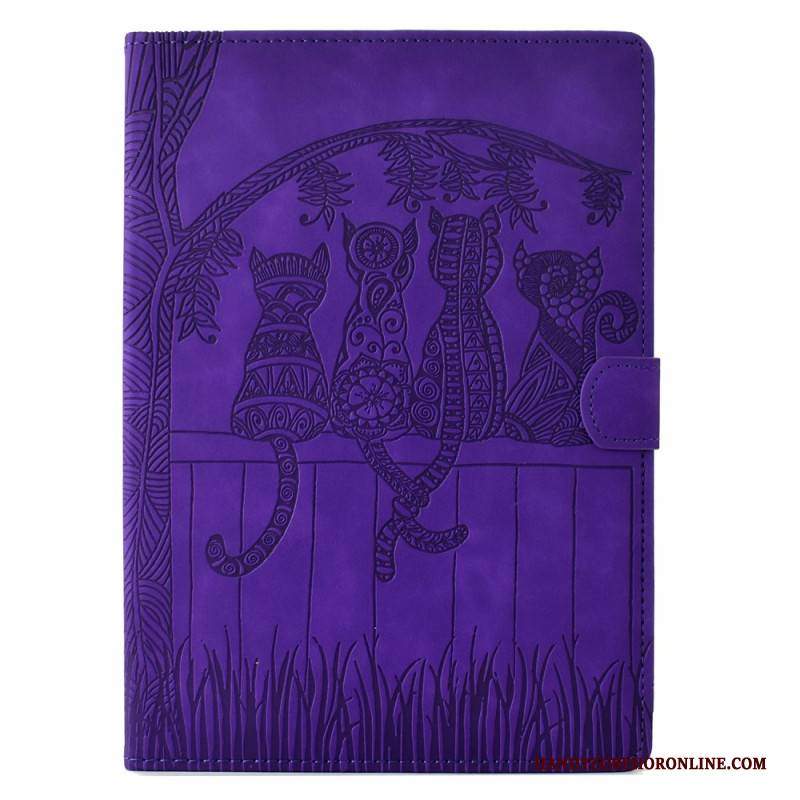 Lederhüllen Samsung Galaxy Tab S11 Handyhülle Katzenmotiv In Wildlederoptik