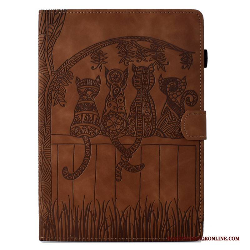 Lederhüllen Samsung Galaxy Tab S11 Handyhülle Katzenmotiv In Wildlederoptik