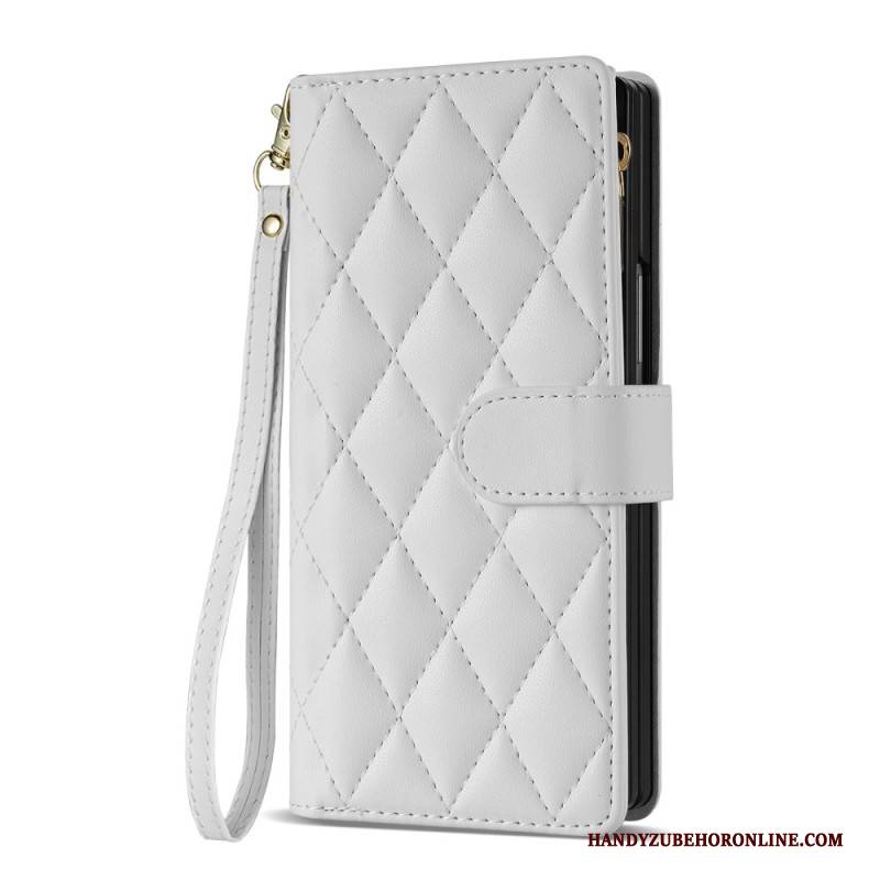 Lederhüllen Samsung Galaxy Z Fold 7 Gepolstert Mit Schultergurt Und Trageband