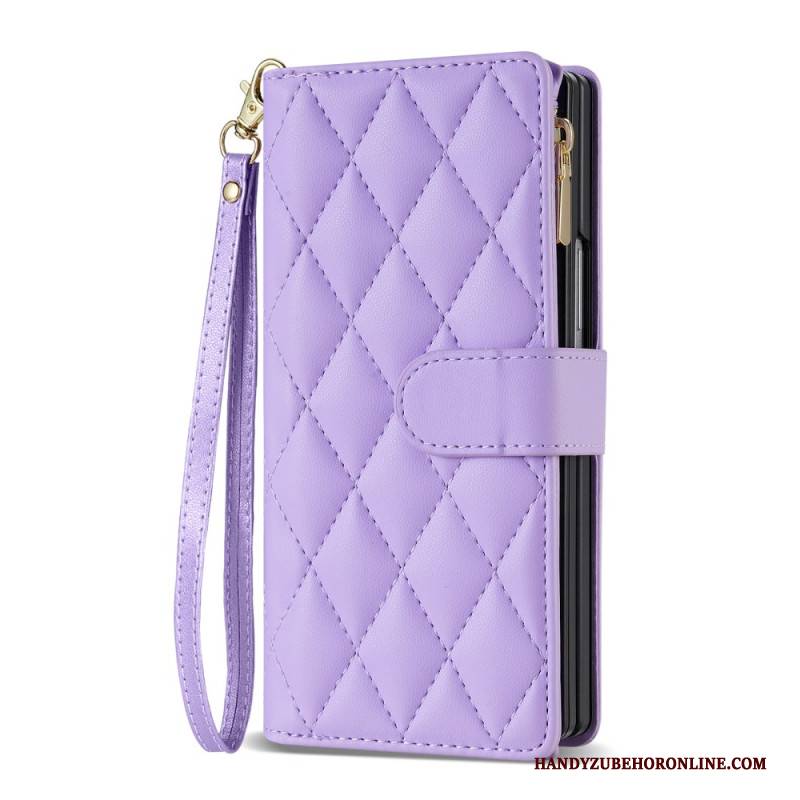 Lederhüllen Samsung Galaxy Z Fold 7 Gepolstert Mit Schultergurt Und Trageband