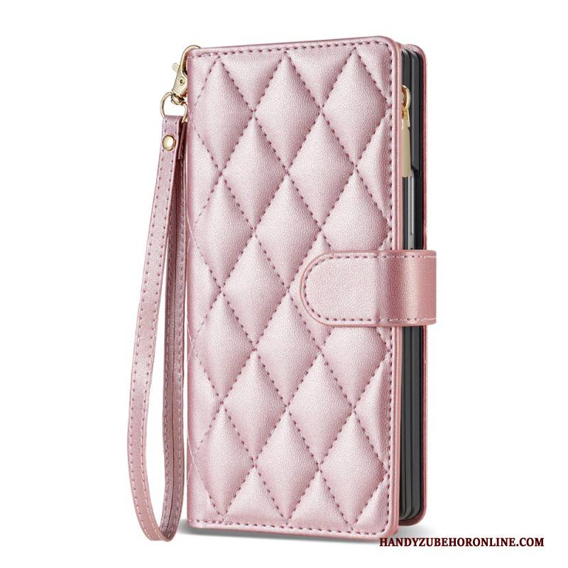 Lederhüllen Samsung Galaxy Z Fold 7 Gepolstert Mit Schultergurt Und Trageband