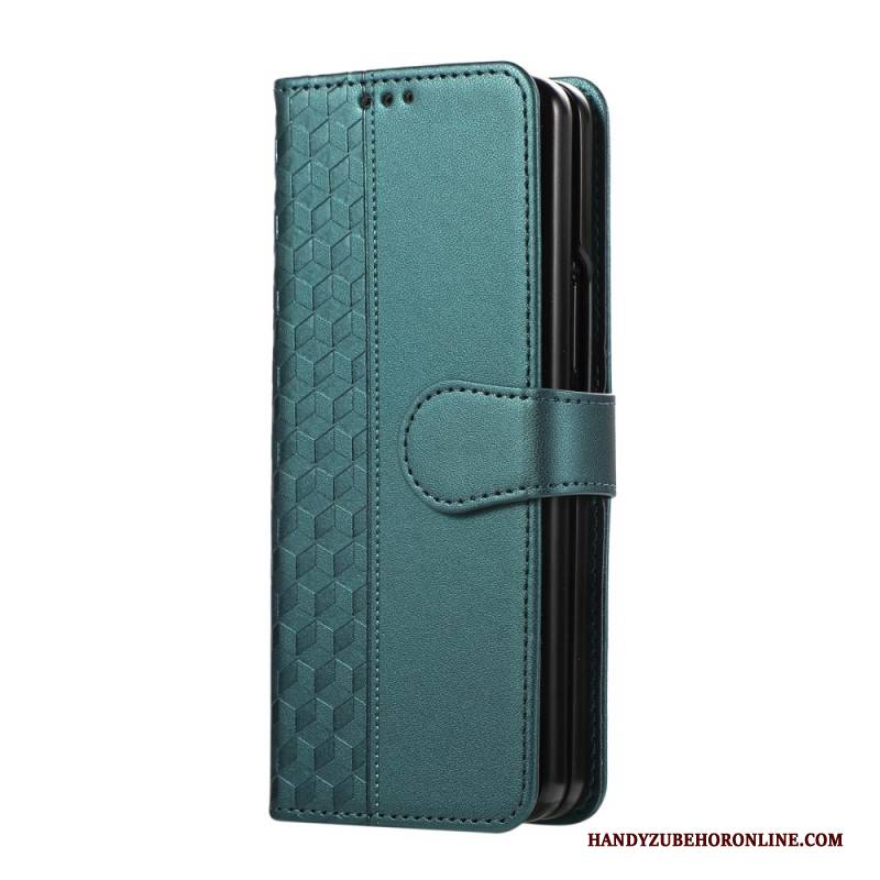 Lederhüllen Samsung Galaxy Z Fold 7 Geprägtes Muster Mit Trageriemen