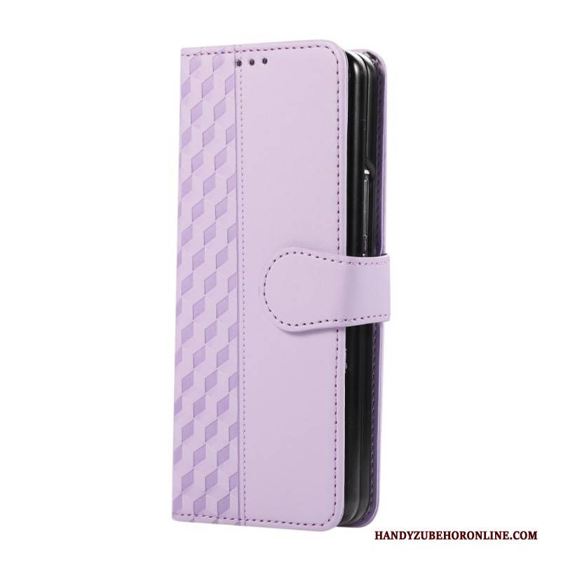 Lederhüllen Samsung Galaxy Z Fold 7 Geprägtes Muster Mit Trageriemen