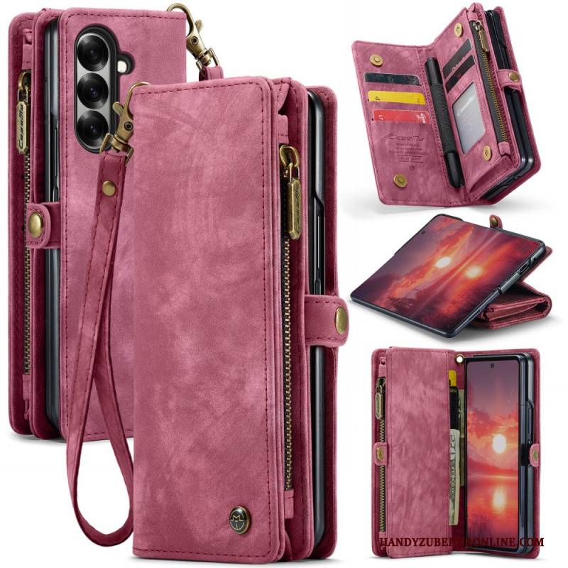 Lederhüllen Samsung Galaxy Z Fold 7 Handyhülle Abnehmbare Caseme-geldbörse