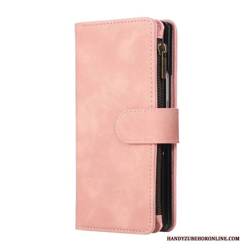 Lederhüllen Samsung Galaxy Z Fold 7 Handyhülle Geldbörse In Wildlederoptik Mit Schulterriemen