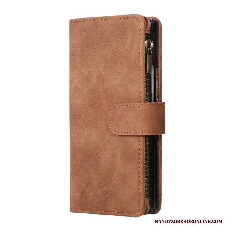 Lederhüllen Samsung Galaxy Z Fold 7 Handyhülle Geldbörse In Wildlederoptik Mit Schulterriemen