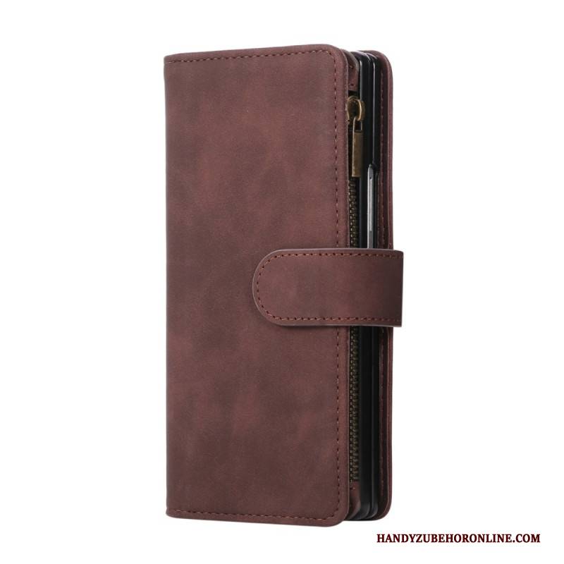 Lederhüllen Samsung Galaxy Z Fold 7 Handyhülle Geldbörse In Wildlederoptik Mit Schulterriemen