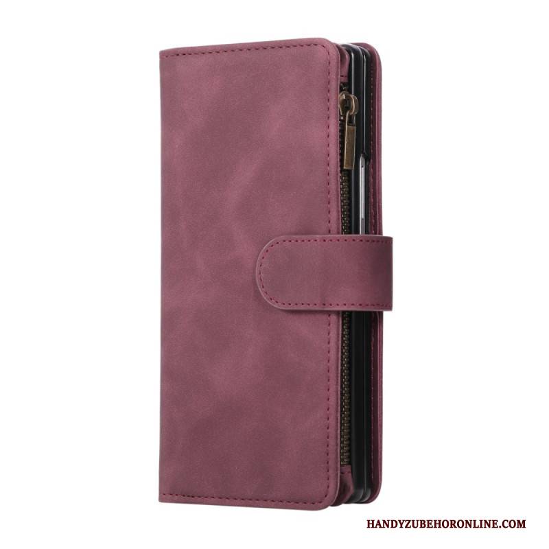 Lederhüllen Samsung Galaxy Z Fold 7 Handyhülle Geldbörse In Wildlederoptik Mit Schulterriemen