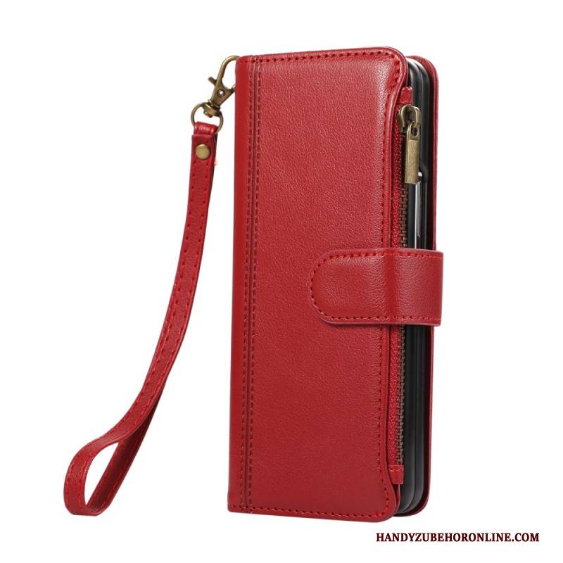 Lederhüllen Samsung Galaxy Z Fold 7 Handyhülle Geldbörse Mit Trageriemen